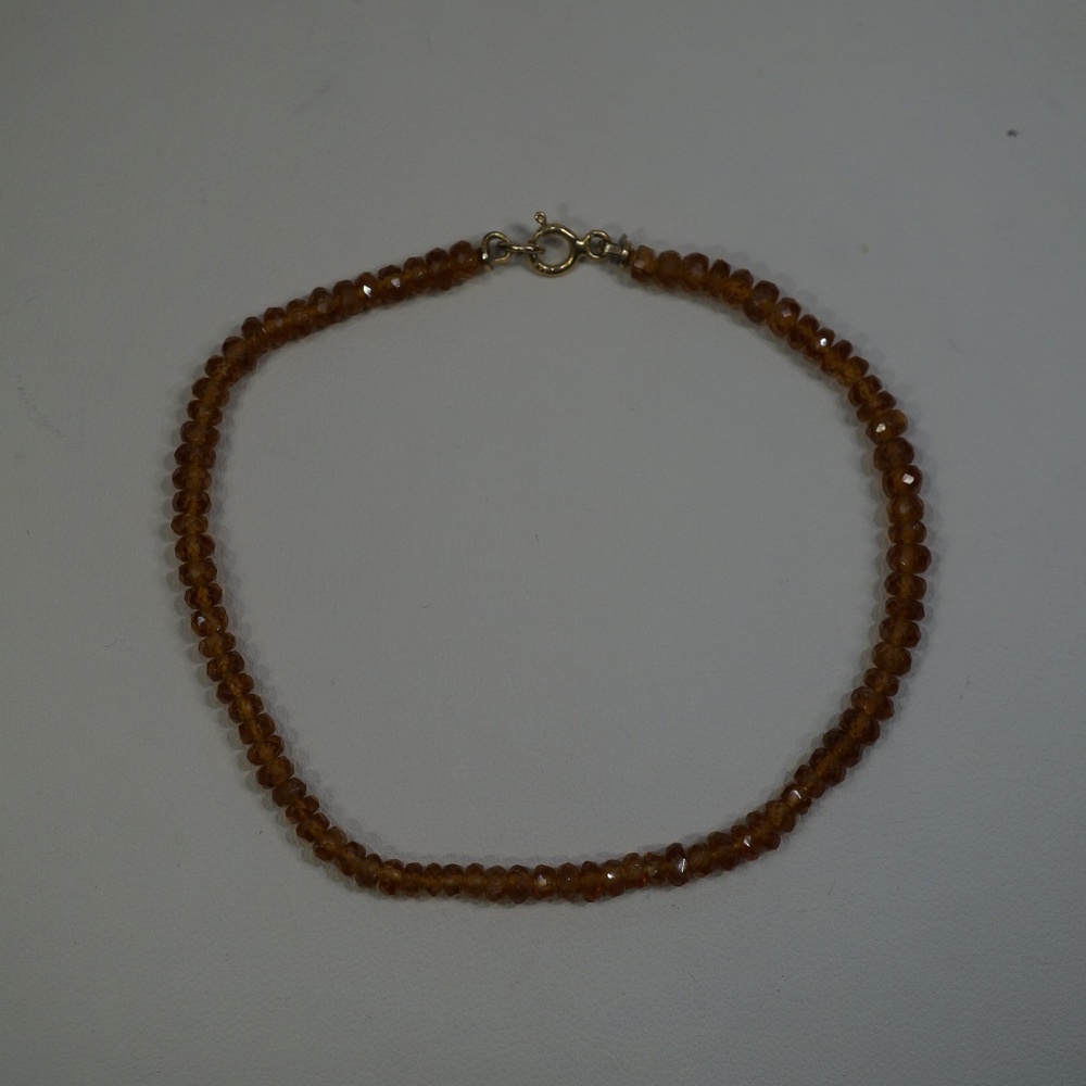 7 3/4" 4mm Rondelle Cut Genuine Citrine Bracelet